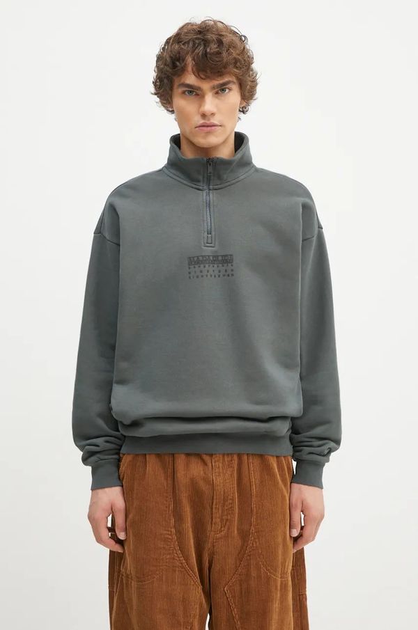 Napapijri Bombažen pulover Napapijri B-Premium Hz moški, zelena barva, NP0A4I6NG1S1