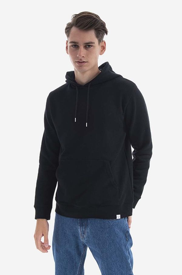 Norse Projects Bombažen pulover Norse Projects Vagn Classic Hood moški, črna barva, s kapuco