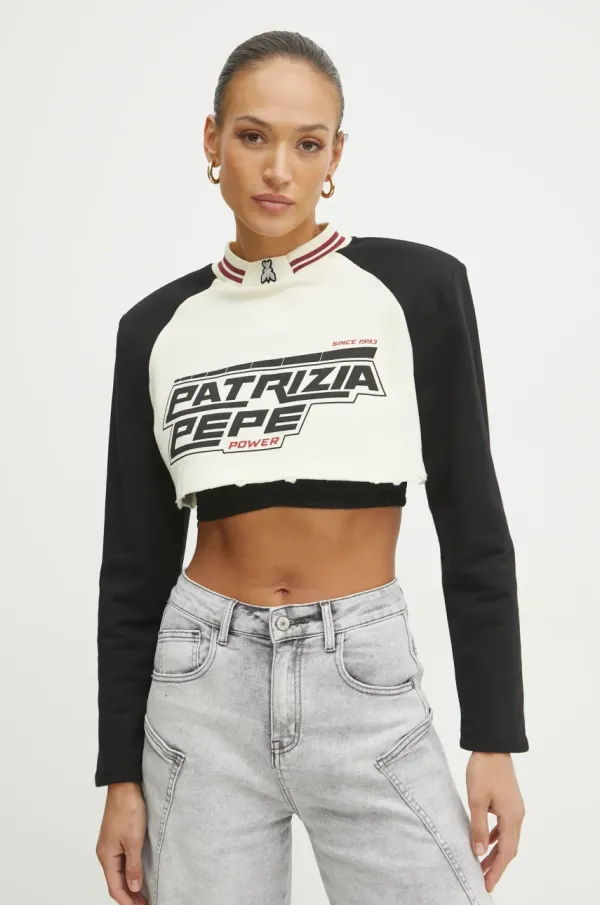 Patrizia Pepe Bombažen pulover Patrizia Pepe ženski, bež barva, 8M1688 J079