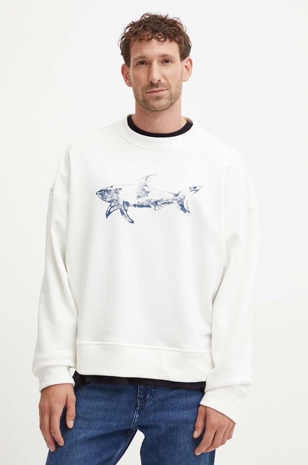Paul&Shark Bombažen pulover Paul&Shark moški, bež barva, 14311875