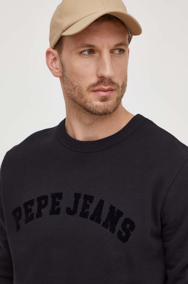 Pepe Jeans Bombažen pulover Pepe Jeans Randall moški, črna barva