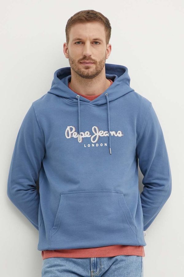 Pepe Jeans Bombažen pulover Pepe Jeans SAUL HOODIE moški, s kapuco, PM582695