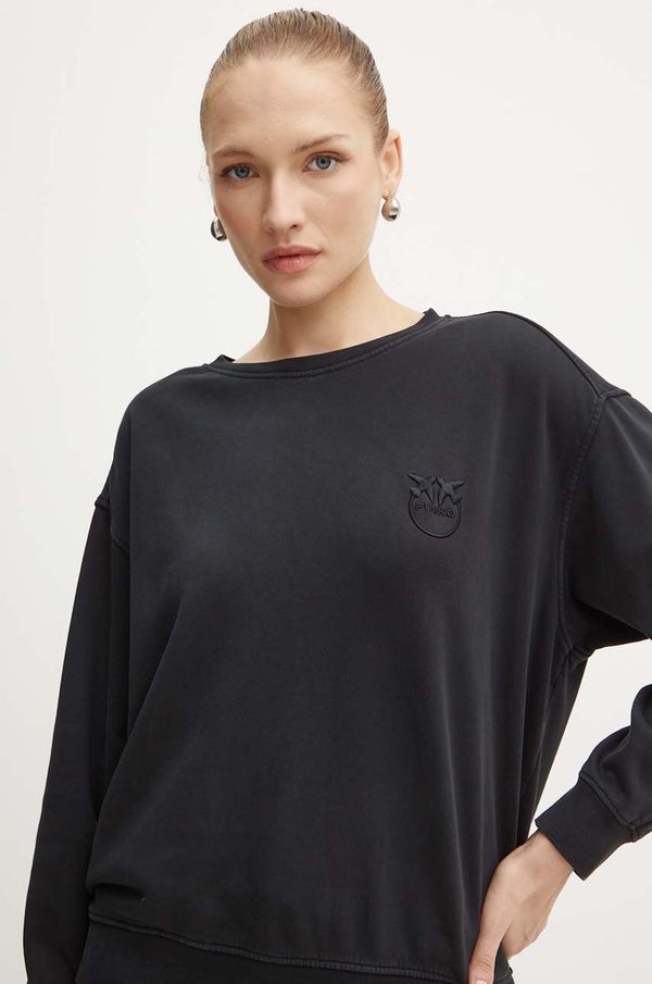 Pinko Bombažen pulover Pinko ženski, črna barva, 101831 A21P