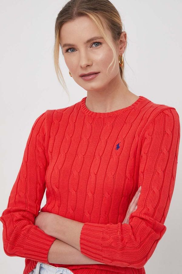 Polo Ralph Lauren Bombažen pulover Polo Ralph Lauren rdeča barva