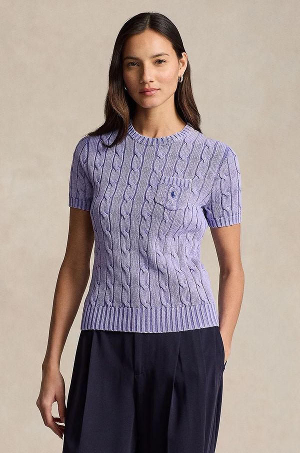 Polo Ralph Lauren Bombažen pulover Polo Ralph Lauren vijolična barva, 211935306