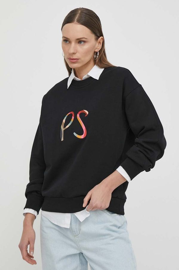 PS Paul Smith Bombažen pulover PS Paul Smith ženska, črna barva