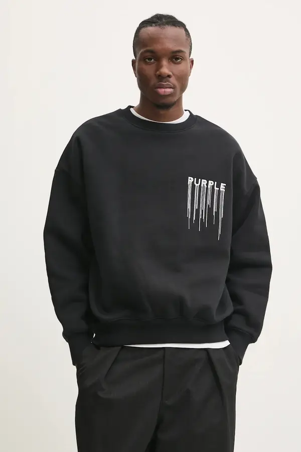 PURPLE BRAND Bombažen pulover PURPLE BRAND HWT FLEECE CREWNECK