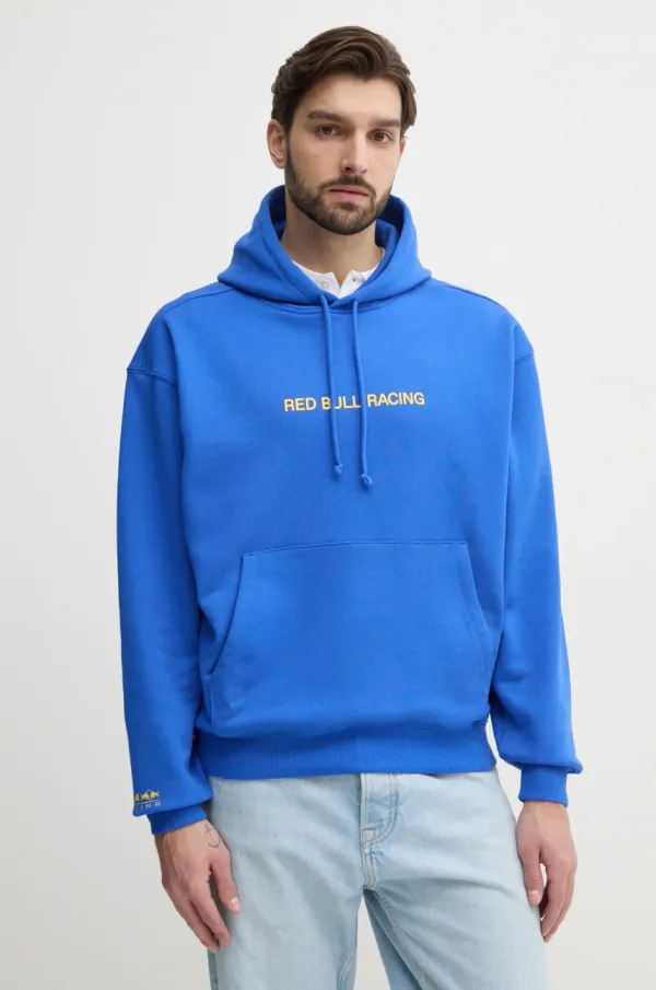 Red Bull Racing x Pepe Jeans Bombažen pulover Red Bull Racing x Pepe Jeans BREAKING RECORDS HDY moški, vijolična barva, s kapuco, RM580021