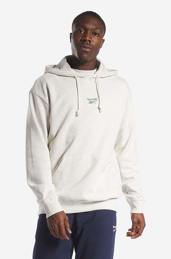 Reebok Classic Bombažen pulover Reebok Classic Small Vector Hoodie bež barva, s kapuco