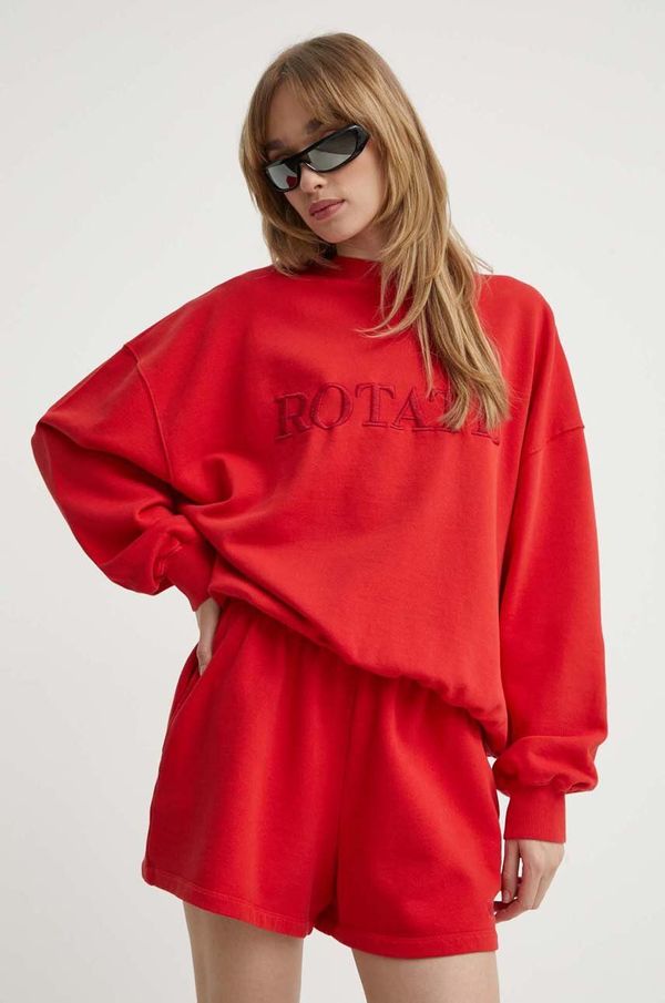 Rotate Bombažen pulover Rotate ženska, rdeča barva