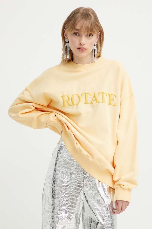 Rotate Bombažen pulover Rotate ženska, rumena barva