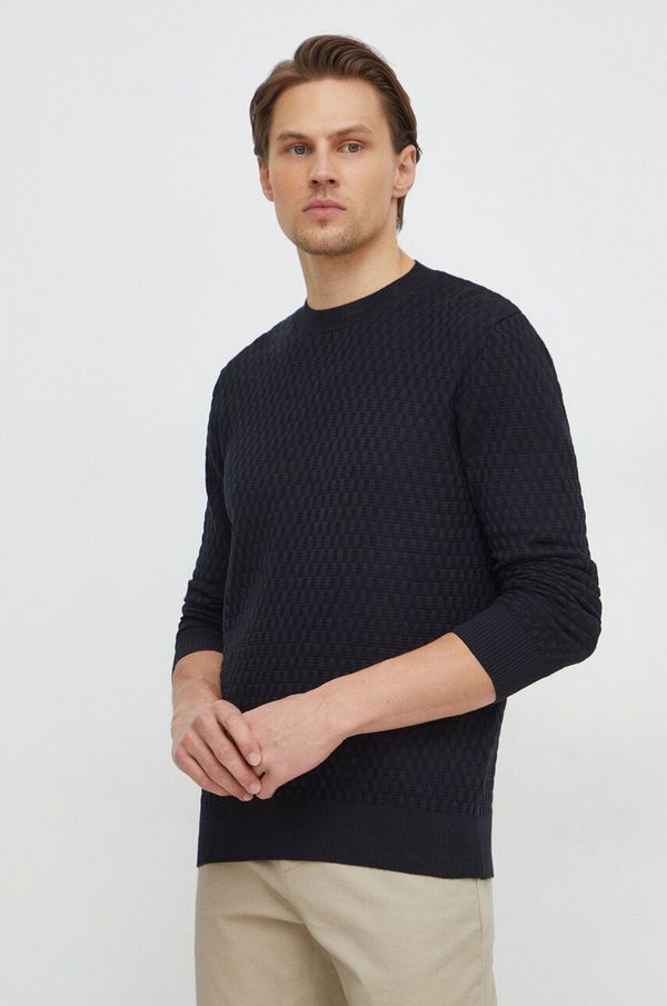 Sisley Bombažen pulover Sisley črna barva