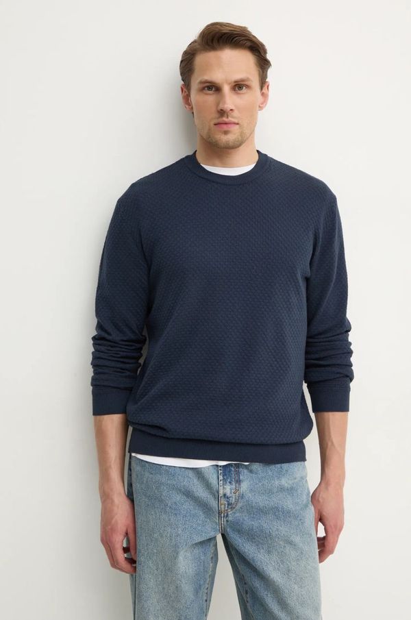 Sisley Bombažen pulover Sisley mornarsko modra barva, 1198S104B