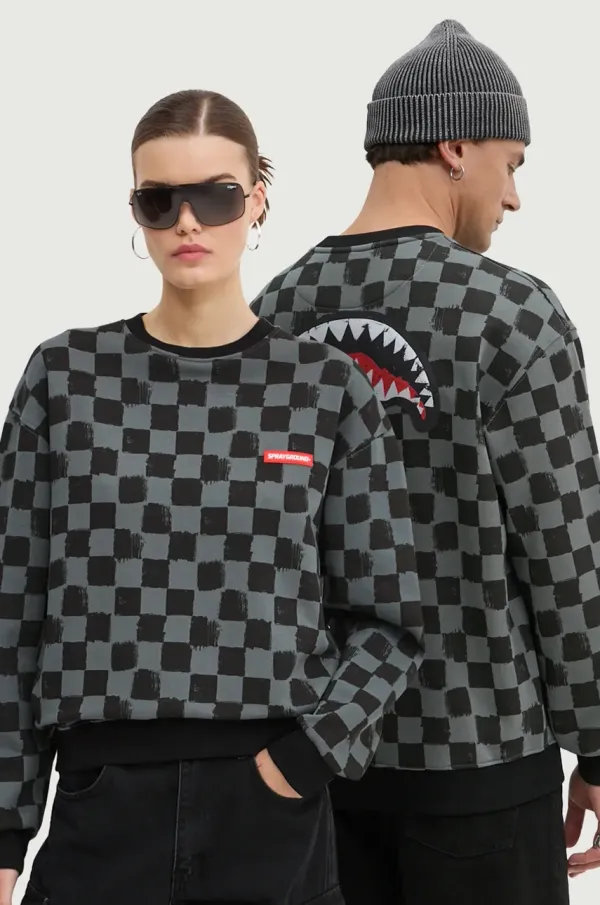 Sprayground Bombažen pulover Sprayground siva barva, SP612