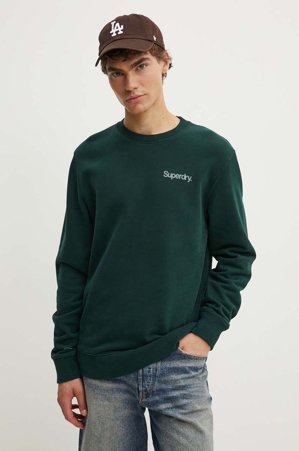 Superdry Bombažen pulover Superdry moški, zelena barva, M2013738A-27E