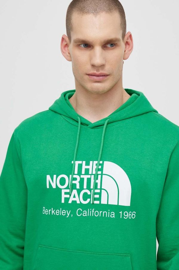 The North Face Bombažen pulover The North Face M Berkeley California Hoodie moški, zelena barva, s kapuco, NF0A55GFPO81