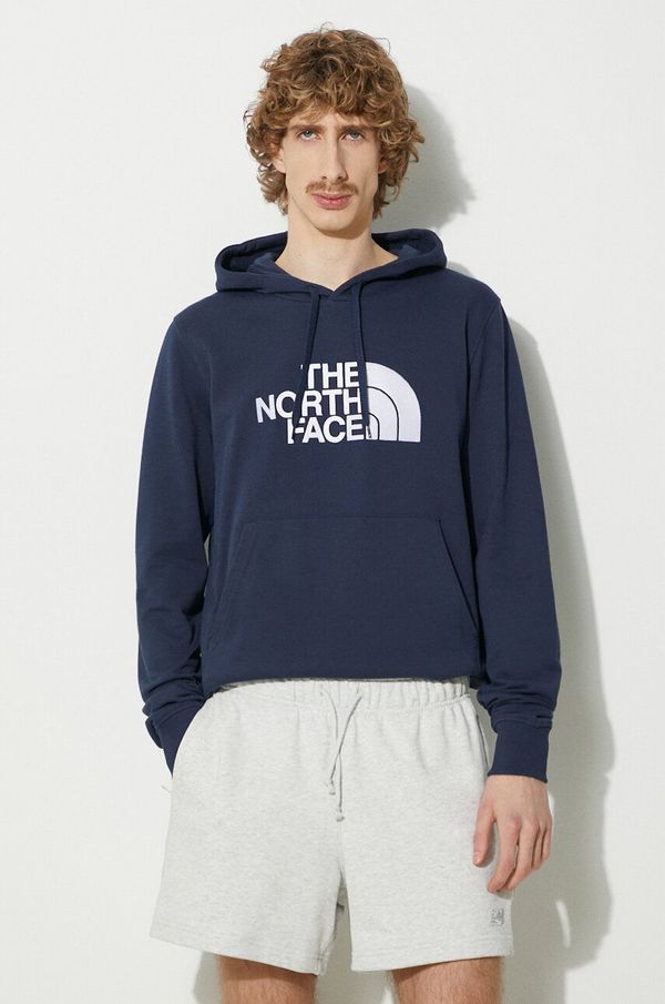 The North Face Bombažen pulover The North Face M Light Drew Peak Pullover Hoodie moški, mornarsko modra barva, s kapuco, NF00A0TE8K21