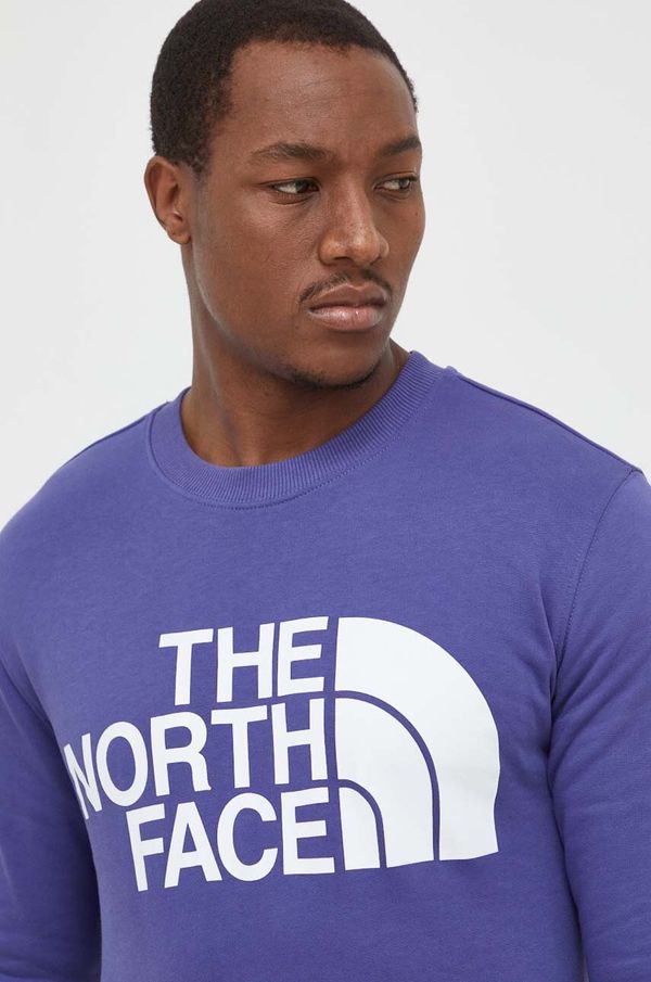 The North Face Bombažen pulover The North Face moška, vijolična barva