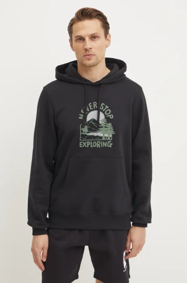 The North Face Bombažen pulover The North Face Outdoor Graphic moški, črna barva, s kapuco, NF0A8C20JK31