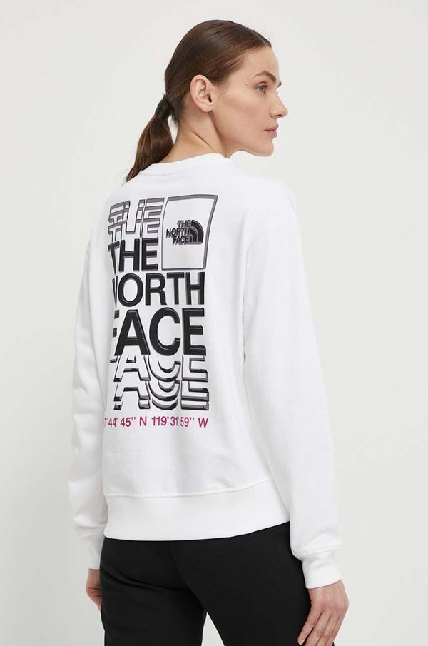 The North Face Bombažen pulover The North Face ženska, bela barva, NF0A87EFFN41