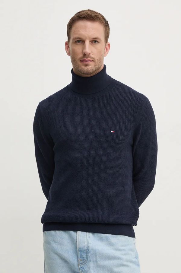 Tommy Hilfiger Bombažen pulover Tommy Hilfiger mornarsko modra barva, MW0MW36526