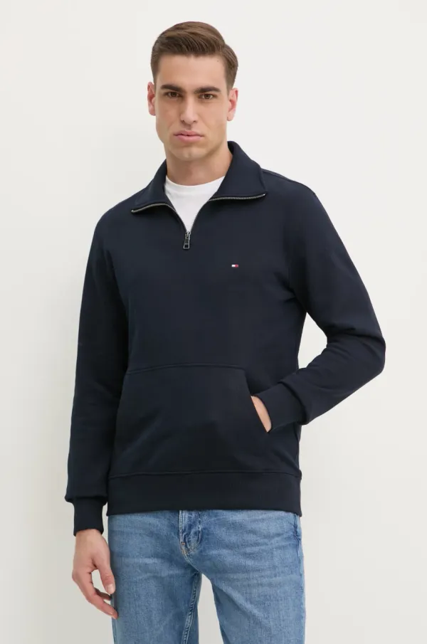 Tommy Hilfiger Bombažen pulover Tommy Hilfiger moška, mornarsko modra barva, MW0MW37238