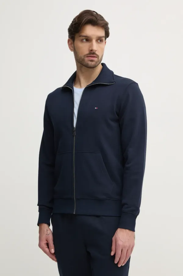 Tommy Hilfiger Bombažen pulover Tommy Hilfiger moški, mornarsko modra barva, MW0MW38084