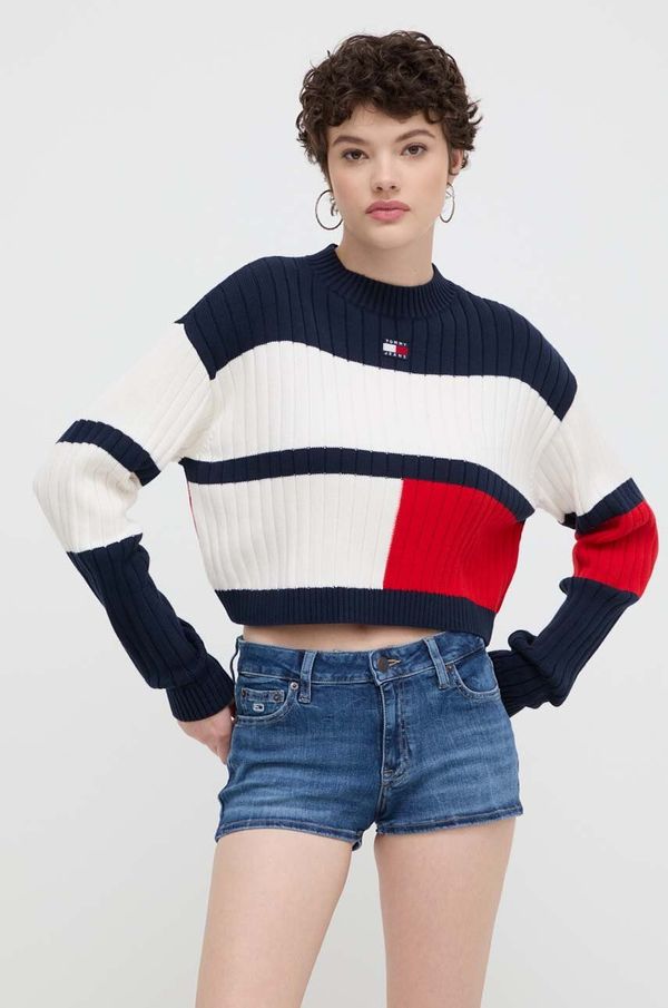 Tommy Jeans Bombažen pulover Tommy Jeans bež barva