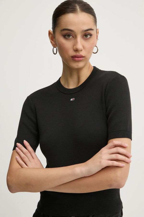 Tommy Jeans Bombažen pulover Tommy Jeans črna barva, DW0DW19336