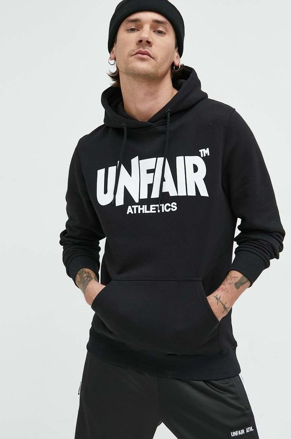 Unfair Athletics Bombažen pulover Unfair Athletics moška, črna barva, s kapuco