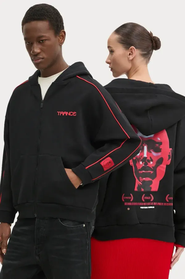 Vertere Berlin Bombažen pulover Vertere Berlin črna barva, s kapuco, VER ZH120