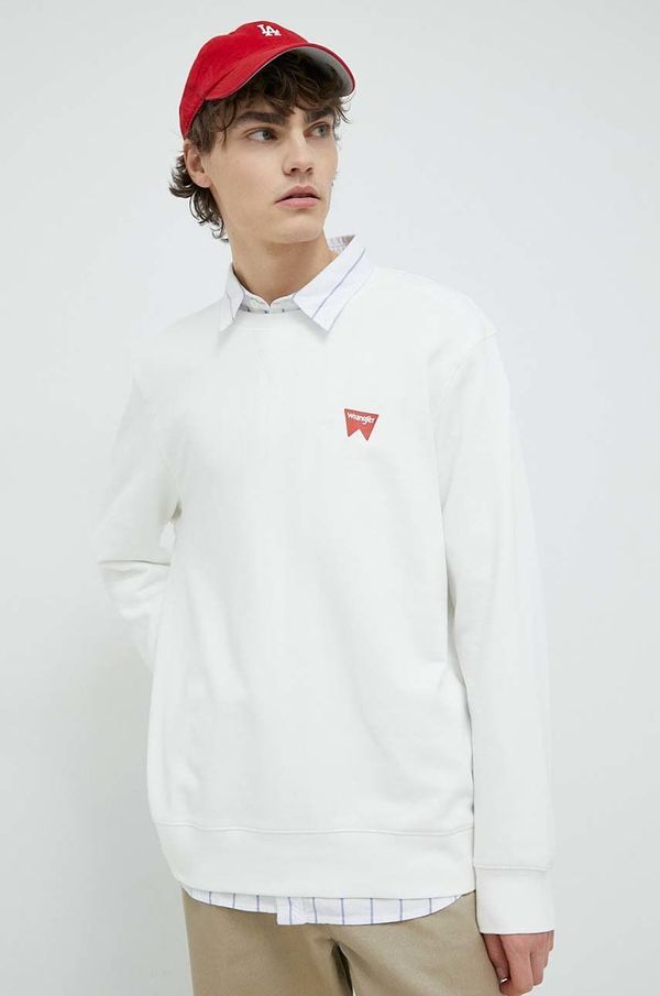 Wrangler Bombažen pulover Wrangler moški, bela barva