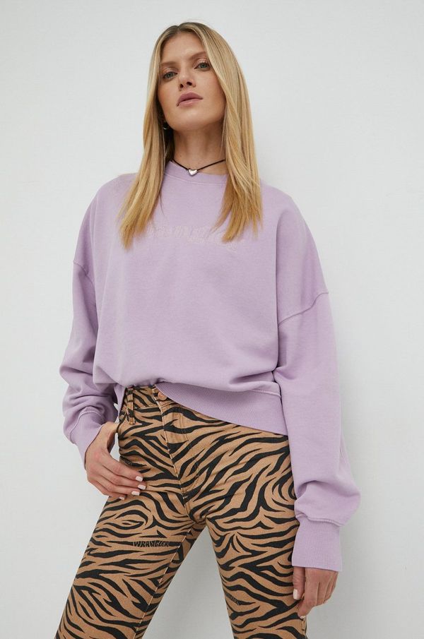 Wrangler Bombažen pulover Wrangler ženska, vijolična barva,