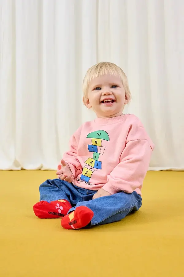 Bobo Choses Bombažen pulover za dojenčka Bobo Choses Hopscotch