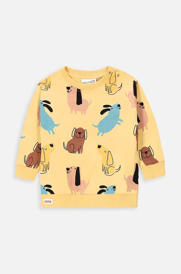 Coccodrillo Bombažen pulover za dojenčka Coccodrillo rumena barva