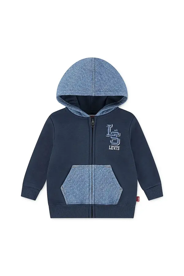 Levi's Bombažen pulover za dojenčka Levi's KNIT DENIM ZIP UP