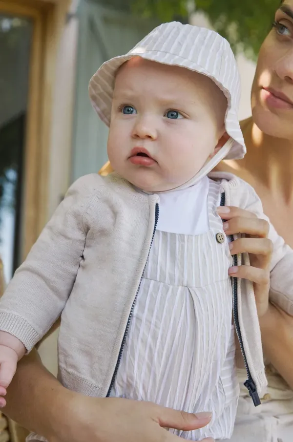 Mayoral Newborn Bombažen pulover za dojenčka Mayoral Newborn bež barva, 1395