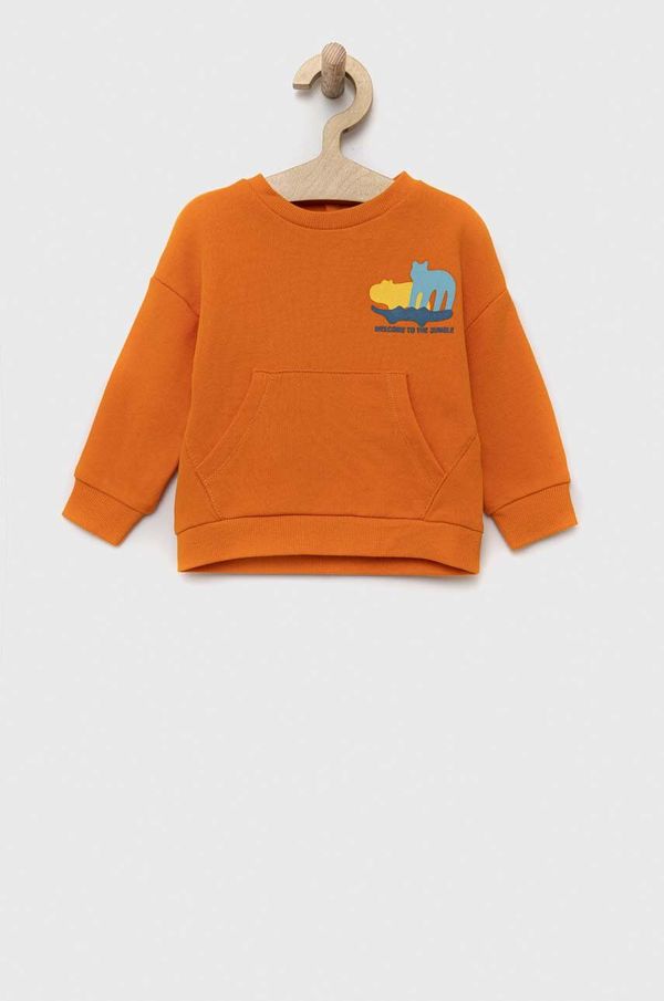 OVS Bombažen pulover za dojenčka OVS oranžna barva