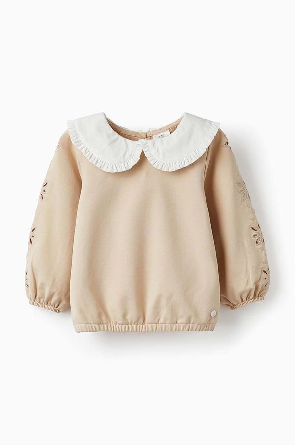 Zippy Bombažen pulover za dojenčka zippy bež barva