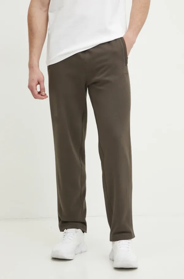 adidas Originals Bombažen spodnji del trenirke adidas Originals Essential zelena barva, JD3318