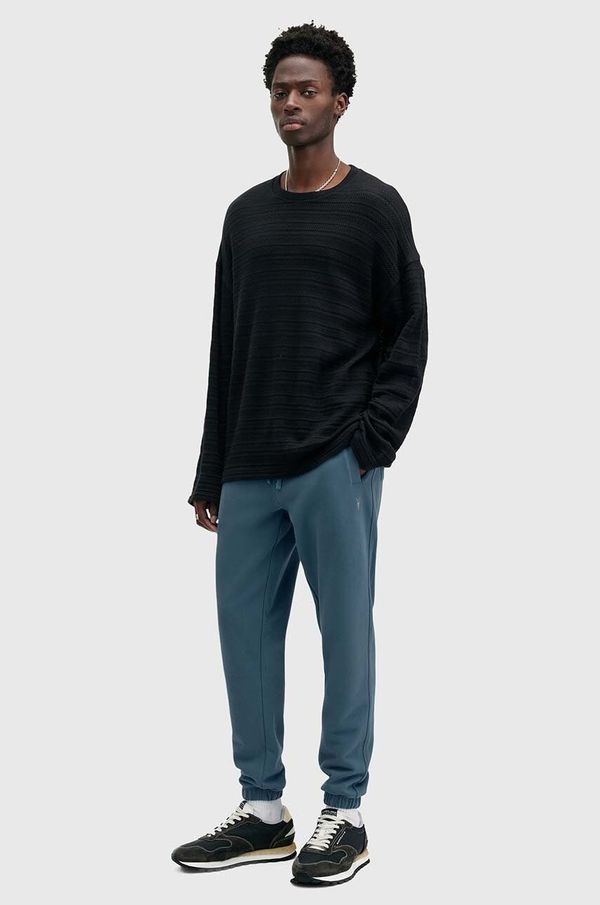 AllSaints Bombažen spodnji del trenirke AllSaints RAVEN SWEATPANT črna barva, M031TA