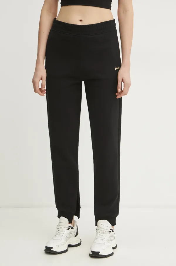 BOSS Orange Bombažen spodnji del trenirke BOSS Orange ženski, črna barva, 50531813