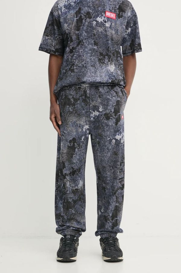 Diesel Bombažen spodnji del trenirke Diesel P-MARKY-R2 TROUSERS siva barva, A16405.0QLAG