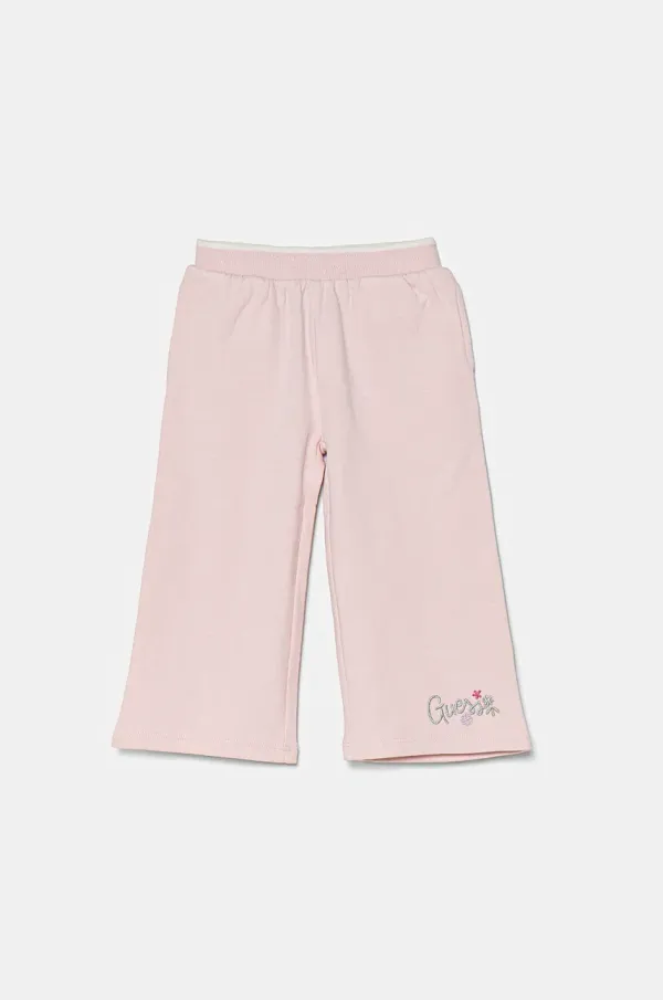 Guess Bombažen spodnji del trenirke Guess roza barva, K4BQ11 KAX74