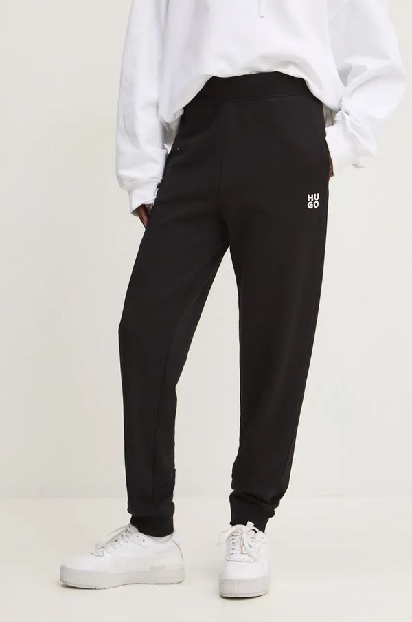 Hugo Bombažen spodnji del trenirke HUGO črna barva, 50522417