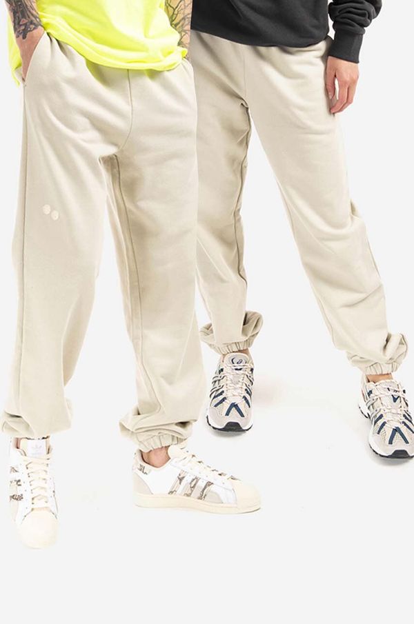 PinqPonq Bombažen spodnji del trenirke PinqPonq bež barva