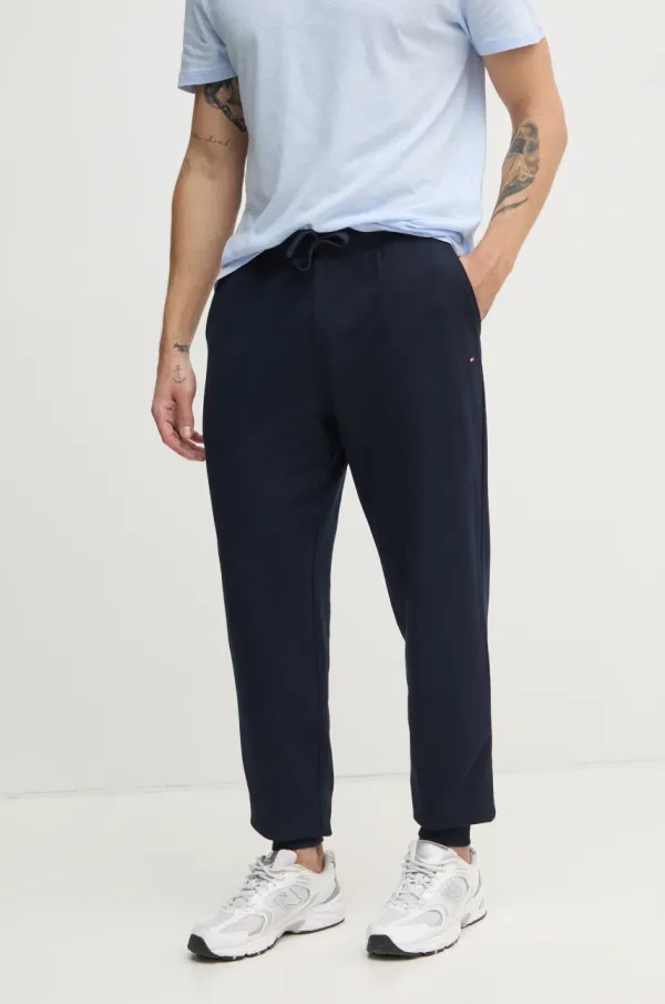 Tommy Hilfiger Bombažen spodnji del trenirke Tommy Hilfiger mornarsko modra barva, MW0MW37236