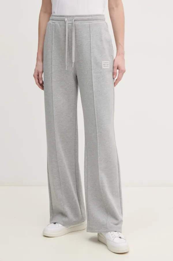 Tommy Hilfiger Bombažen spodnji del trenirke Tommy Hilfiger siva barva, WW0WW44678