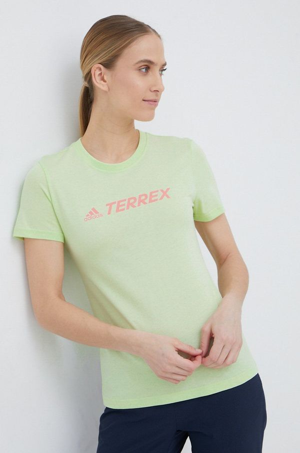 adidas TERREX Bombažen t-shirt adidas TERREX zelena barva