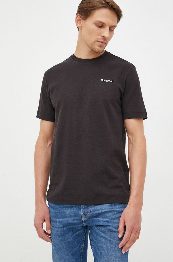 Calvin Klein Bombažen t-shirt Calvin Klein črna barva